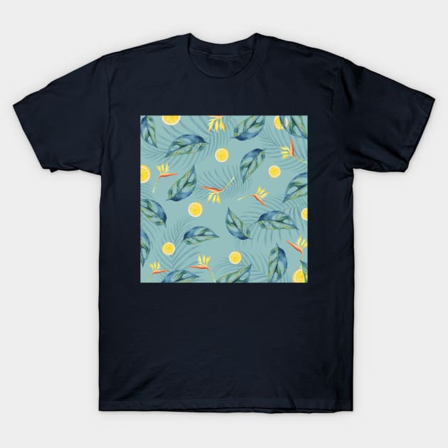 Lemons and Leaves T-Shirt by Golden Eagle Design Studio